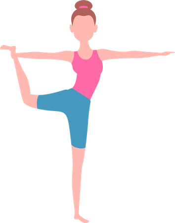 Chica en pose de yoga  Ilustración