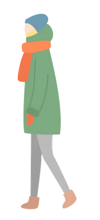 Chica en ropa de invierno  Ilustración