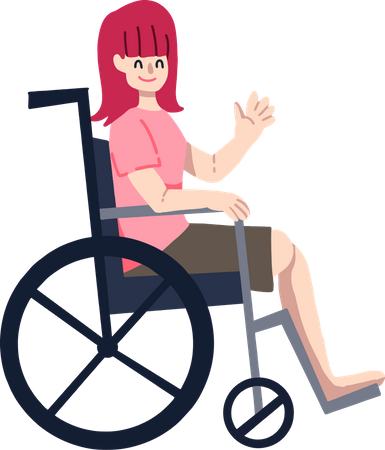 Chica en silla de ruedas  Ilustración