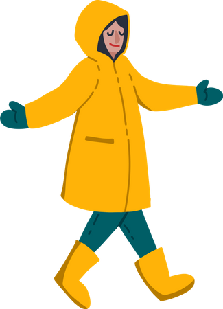 Chica en tela de otoño  Ilustración