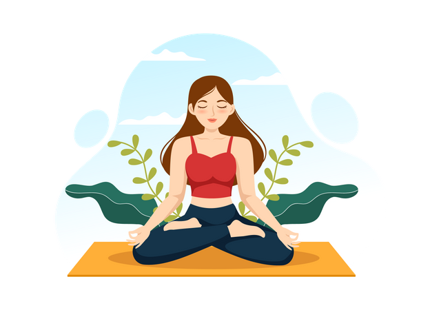 Entrenador de yoga para niña  Ilustración