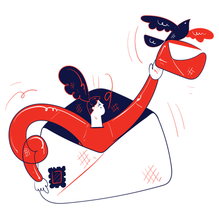 Chica enviando correo  Illustration