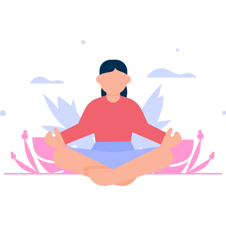 La chica está haciendo yoga.  Illustration