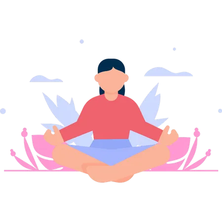 La chica está haciendo yoga.  Illustration