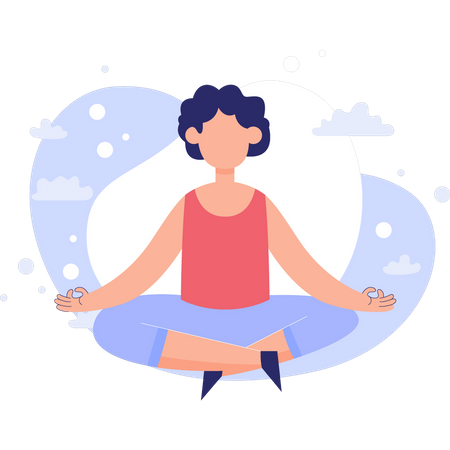 La chica está haciendo yoga.  Ilustración