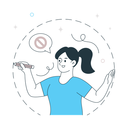Chica estableciendo límites personales  Ilustración