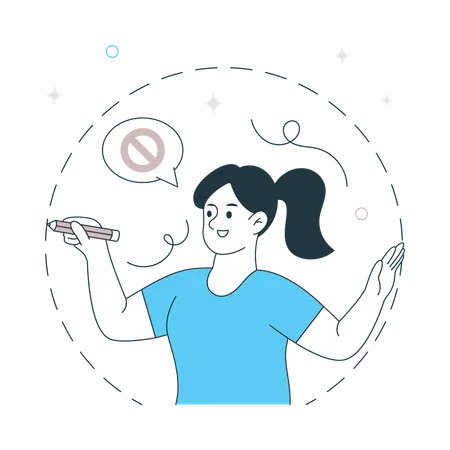 Chica estableciendo límites personales  Ilustración