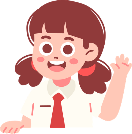 Una estudiante mirando a escondidas  Ilustración