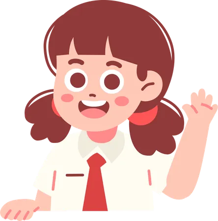Una estudiante mirando a escondidas  Ilustración