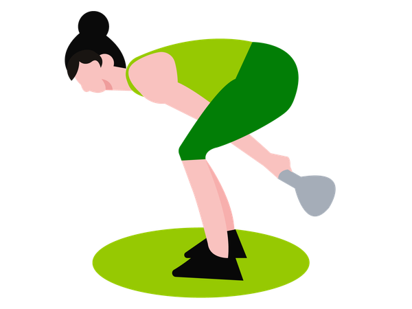Chica fitness haciendo ejercicio en el gimnasio  Illustration
