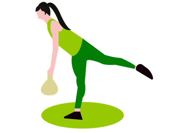 Chica fitness haciendo ejercicio en el gimnasio  Illustration