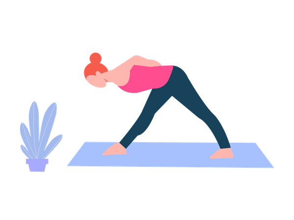 Chica fitness haciendo yoga  Ilustración