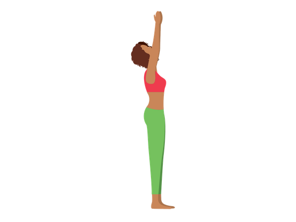 Chica fitness haciendo yoga matutino  Ilustración