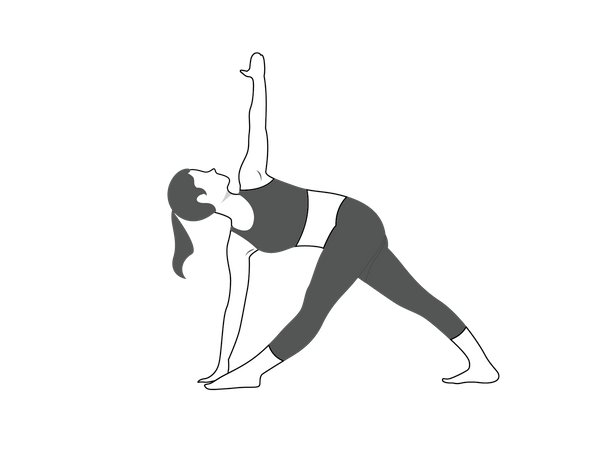 Chica fitness Parivrtta Trikonasana  Illustration