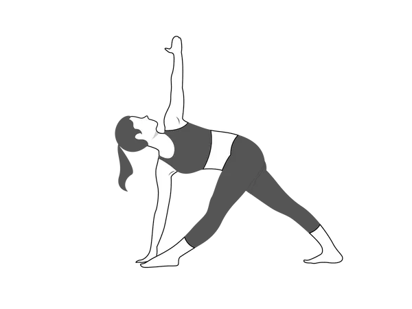 Chica fitness Parivrtta Trikonasana  Illustration