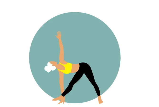 Chica fitness Parivrtta Trikonasana  Ilustración