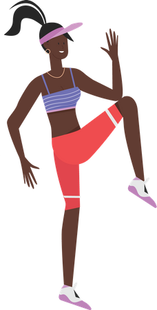 Chica de gimnasio haciendo estiramientos corporales  Illustration