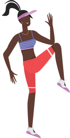 Chica de gimnasio haciendo estiramientos corporales  Illustration