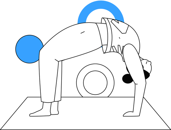 Chica haciendo chakrasana  Ilustración