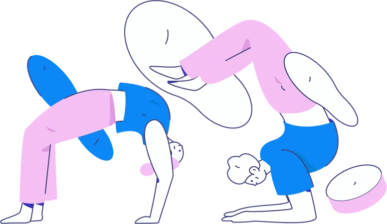 Chica haciendo chakrasana  Ilustración