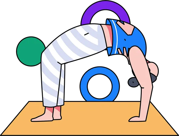 Chica haciendo chakrasana  Ilustración