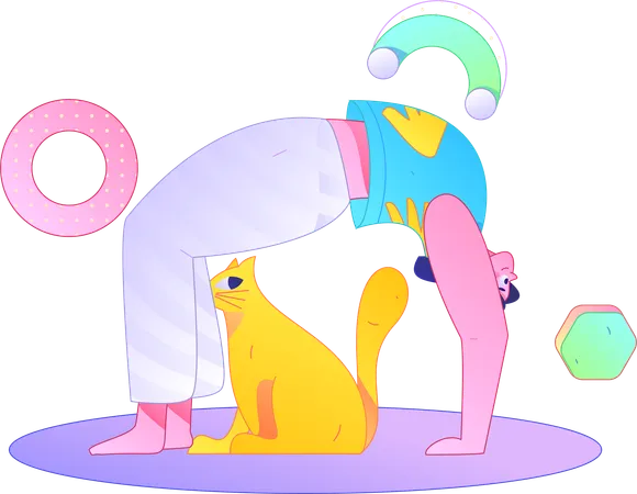 Chica haciendo chakrasana  Ilustración