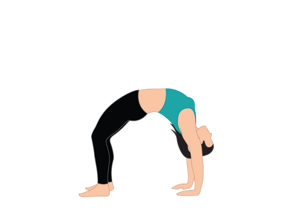 Chica haciendo chakrasana  Ilustración