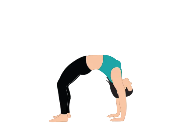 Chica haciendo chakrasana  Ilustración