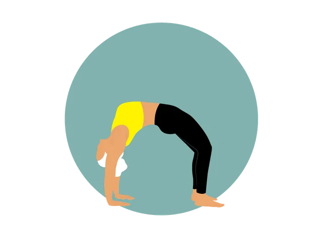 Chica haciendo chakrasana  Ilustración