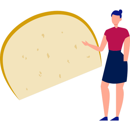 Chica haciendo queso de comida mexicana  Ilustración