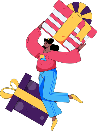 Chica haciendo compras en línea  Ilustración