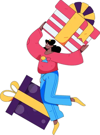 Chica haciendo compras en línea  Ilustración