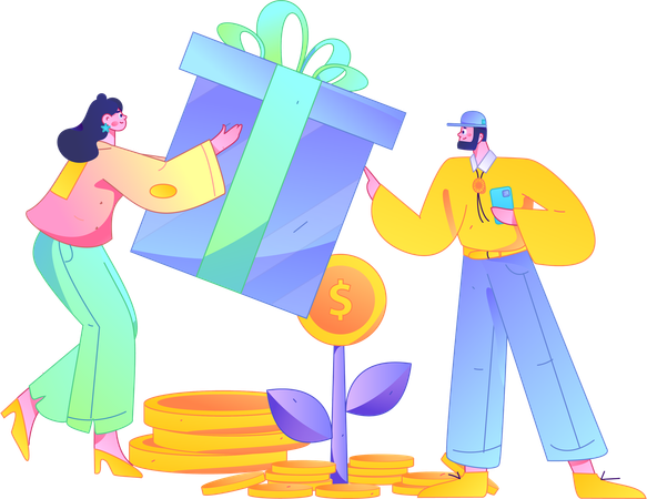 Chica haciendo compras en línea  Ilustración