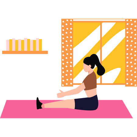 Chica haciendo ejercicio de yoga  Ilustración