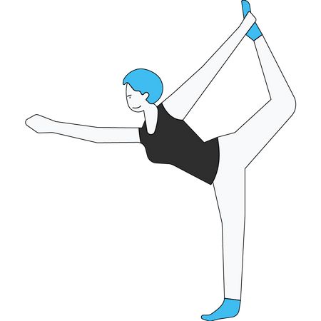 Chica haciendo ejercicio de yoga  Ilustración