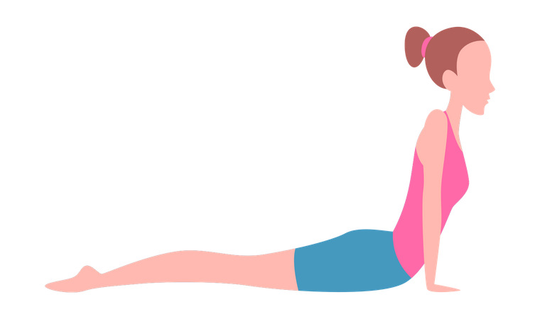 Chica haciendo ejercicio de yoga  Ilustración