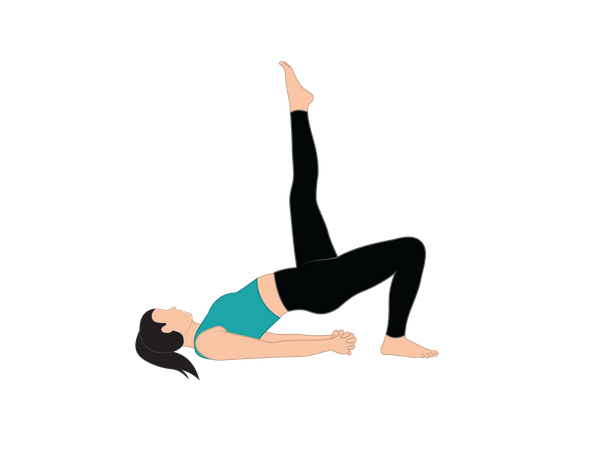 Chica haciendo ejercicio de yoga  Ilustración