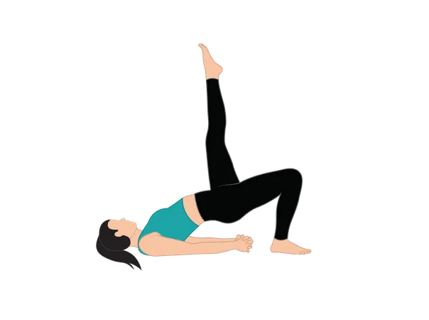 Chica haciendo ejercicio de yoga  Ilustración