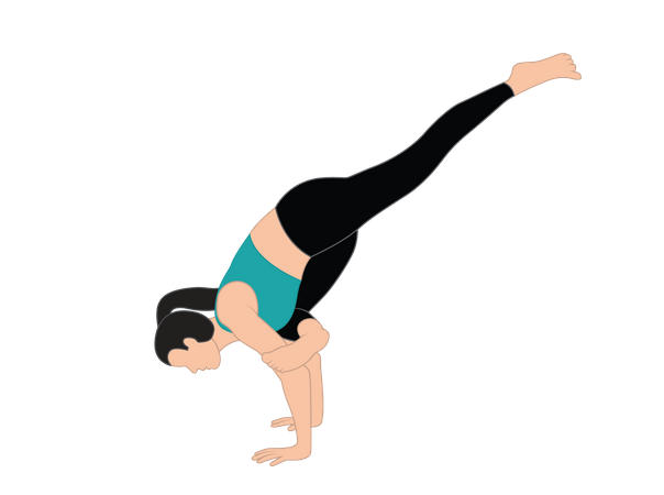 Chica haciendo ejercicio de yoga  Ilustración