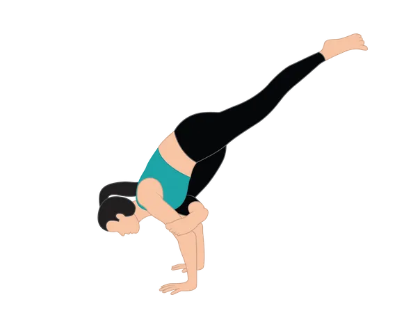 Chica haciendo ejercicio de yoga  Ilustración