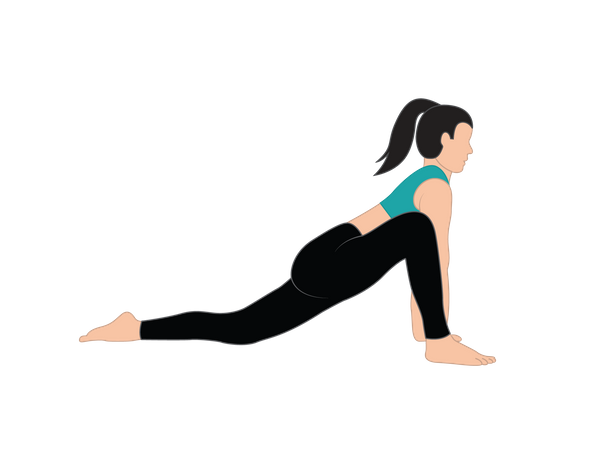 Chica haciendo ejercicio de yoga  Ilustración