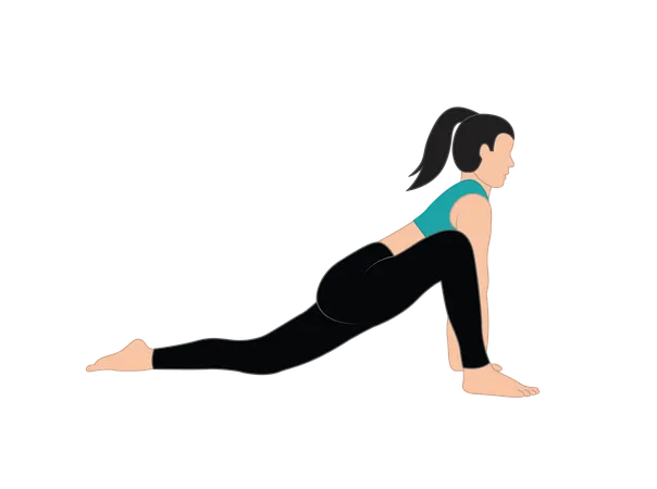 Chica haciendo ejercicio de yoga  Ilustración