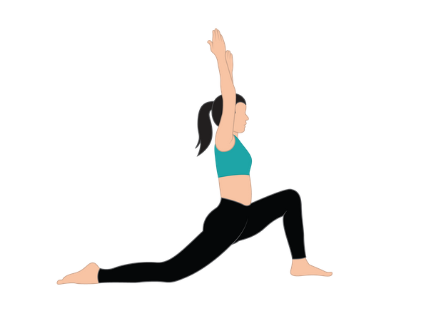 Chica haciendo ejercicio de yoga  Ilustración