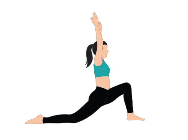 Chica haciendo ejercicio de yoga  Ilustración