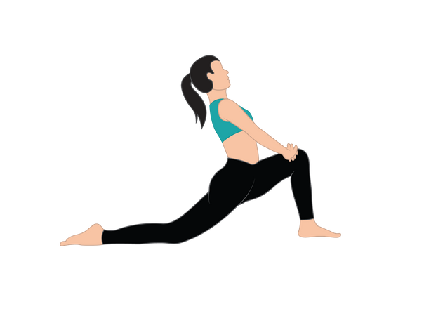 Chica haciendo ejercicio de yoga  Ilustración