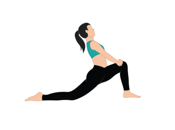 Chica haciendo ejercicio de yoga  Ilustración