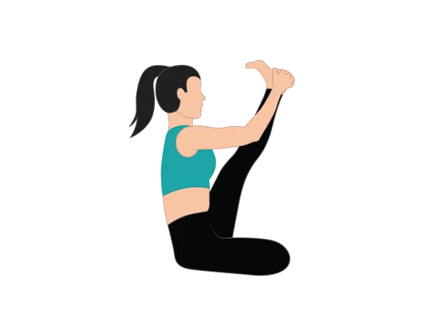 Chica haciendo ejercicio de yoga matutino  Ilustración