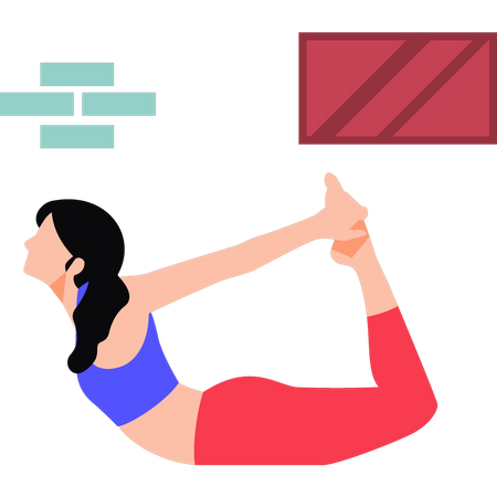Niña haciendo ejercicios de yoga  Ilustración
