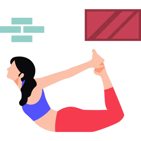Niña haciendo ejercicios de yoga  Ilustración