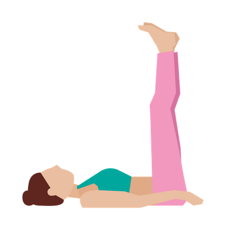 Chica haciendo pose de yoga de elevación de pierna  Ilustración